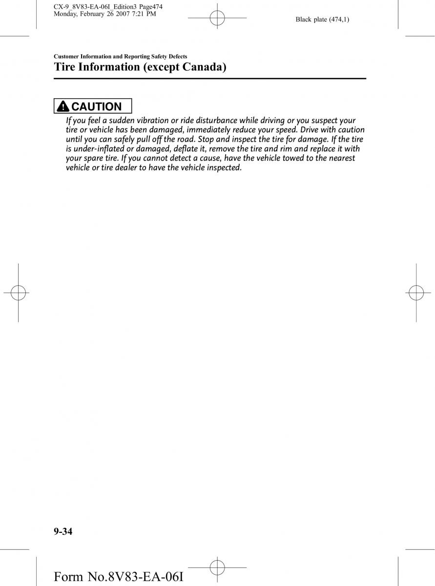 Mazda CX 9 owners manual / page 474