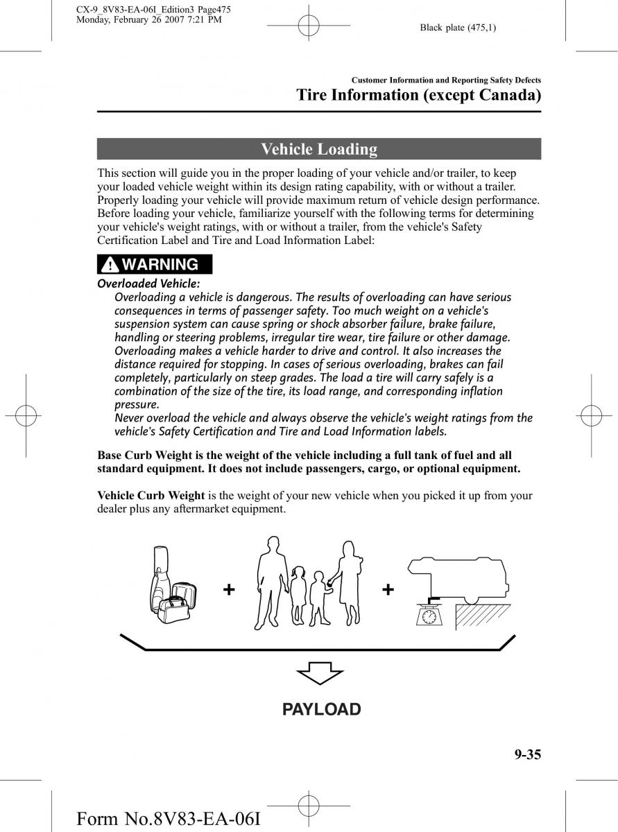 Mazda CX 9 owners manual / page 475