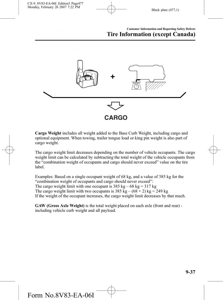 Mazda CX 9 owners manual / page 477