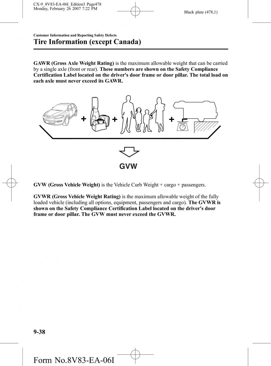 Mazda CX 9 owners manual / page 478