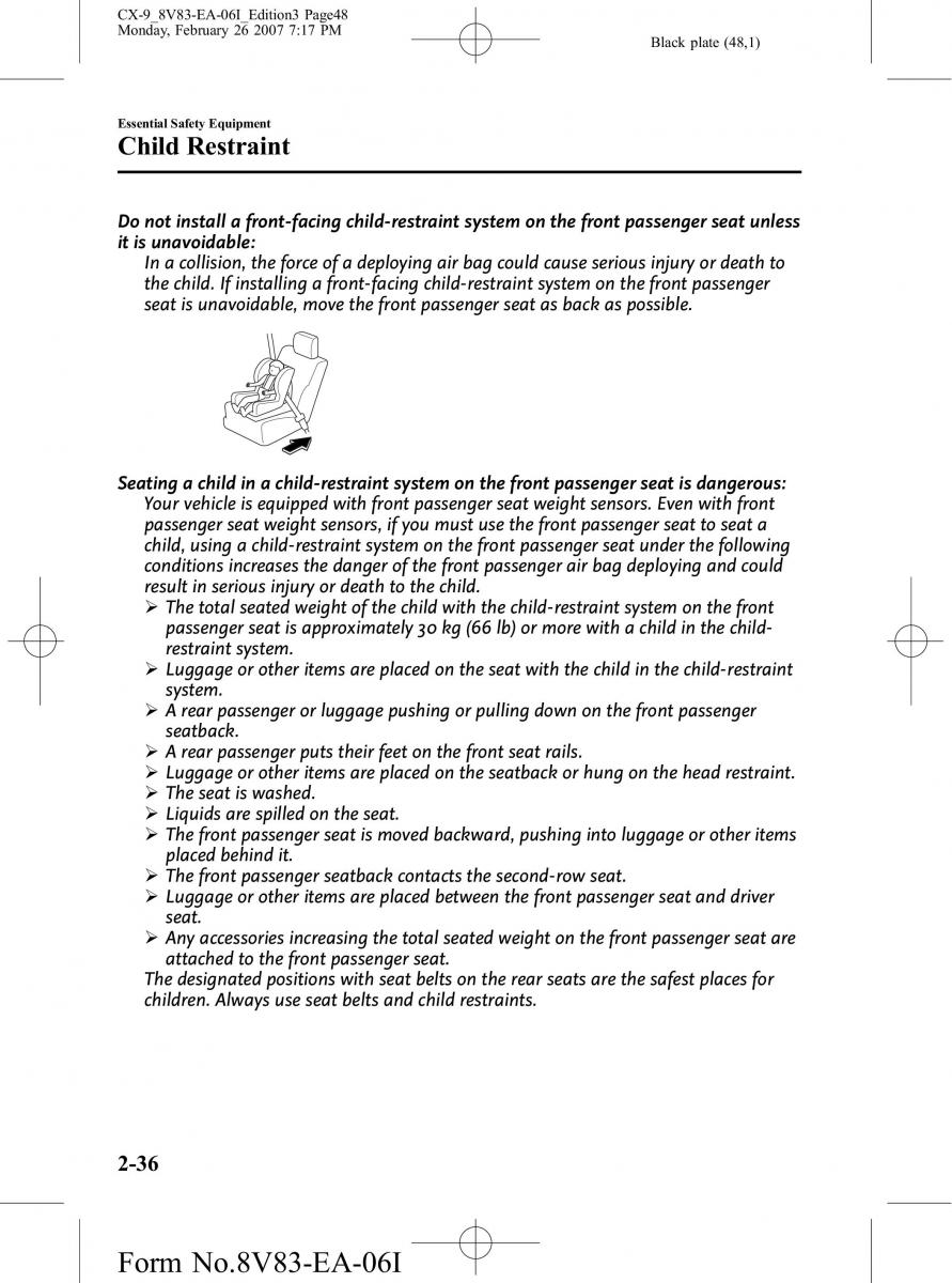 Mazda CX 9 owners manual / page 48