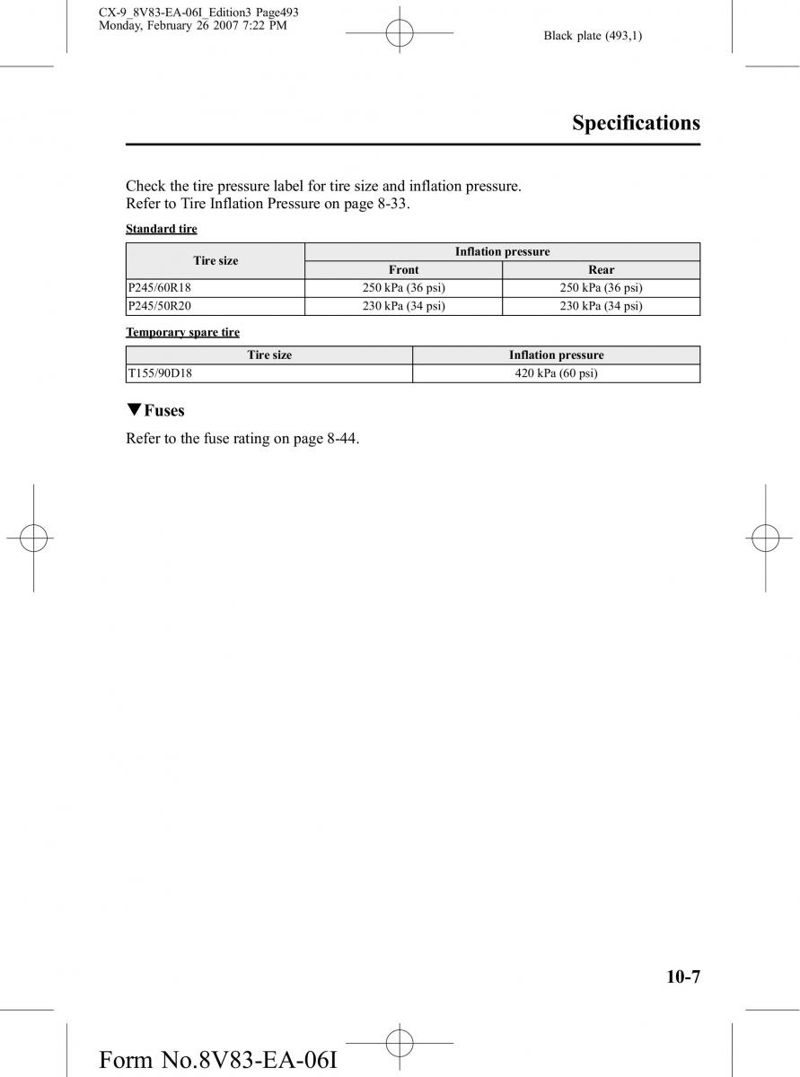 manual  Mazda CX 9 owners manual / page 493