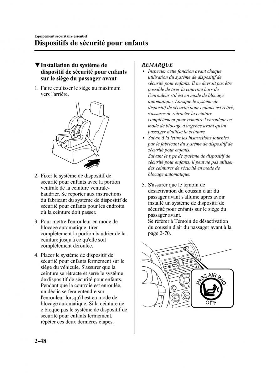 Mazda CX 9 owners manual manuel du proprietaire / page 60