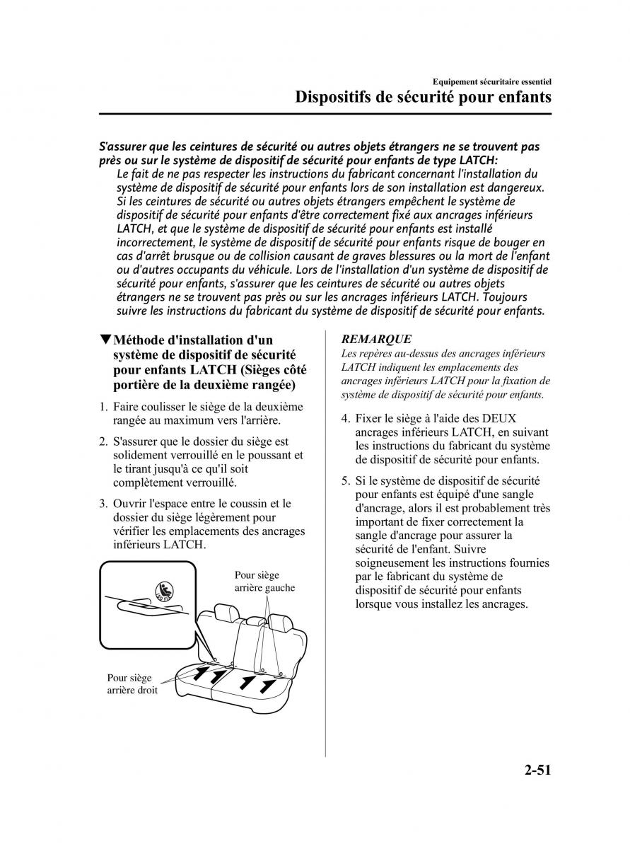 Mazda CX 9 owners manual manuel du proprietaire / page 63