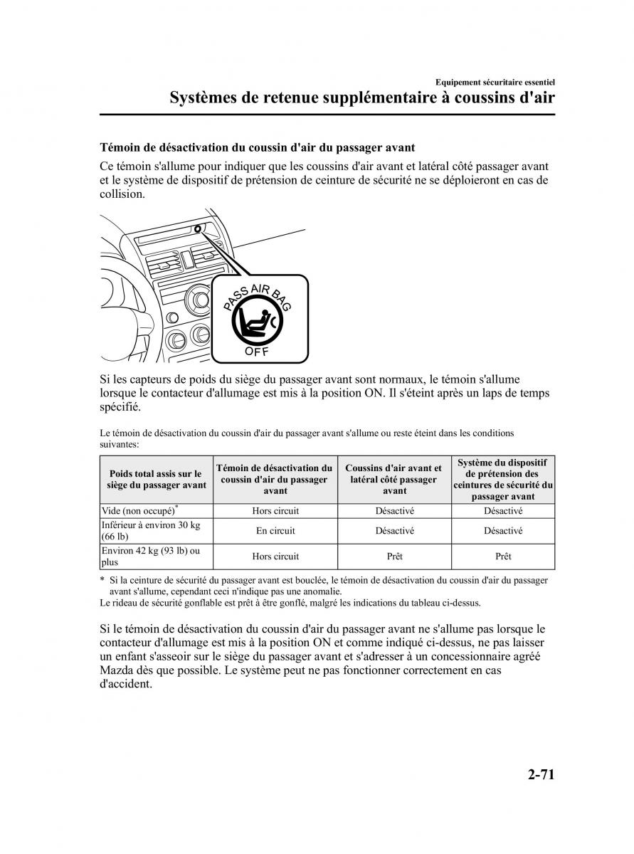 Mazda CX 9 owners manual manuel du proprietaire / page 83