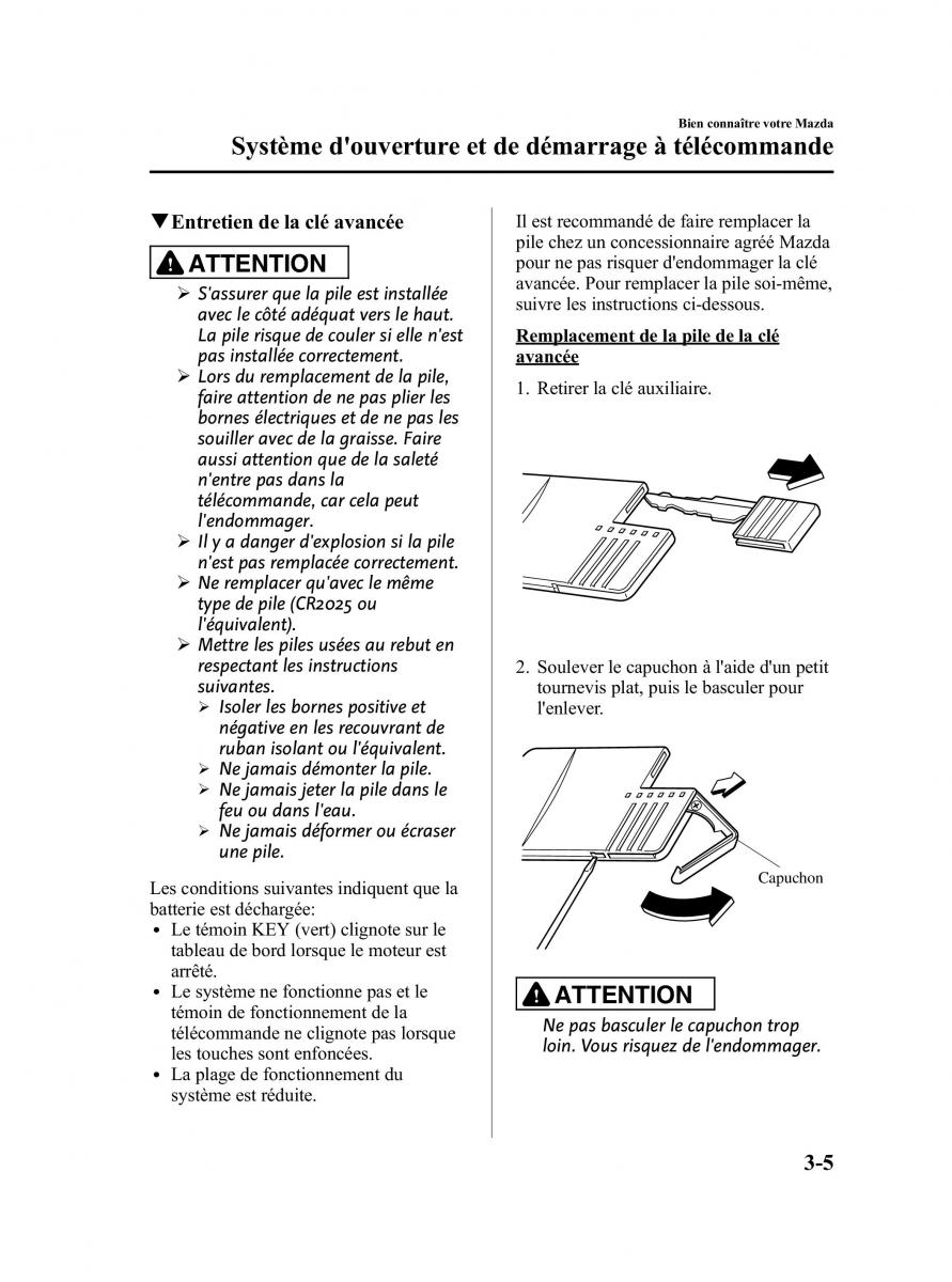 Mazda CX 9 owners manual manuel du proprietaire / page 93