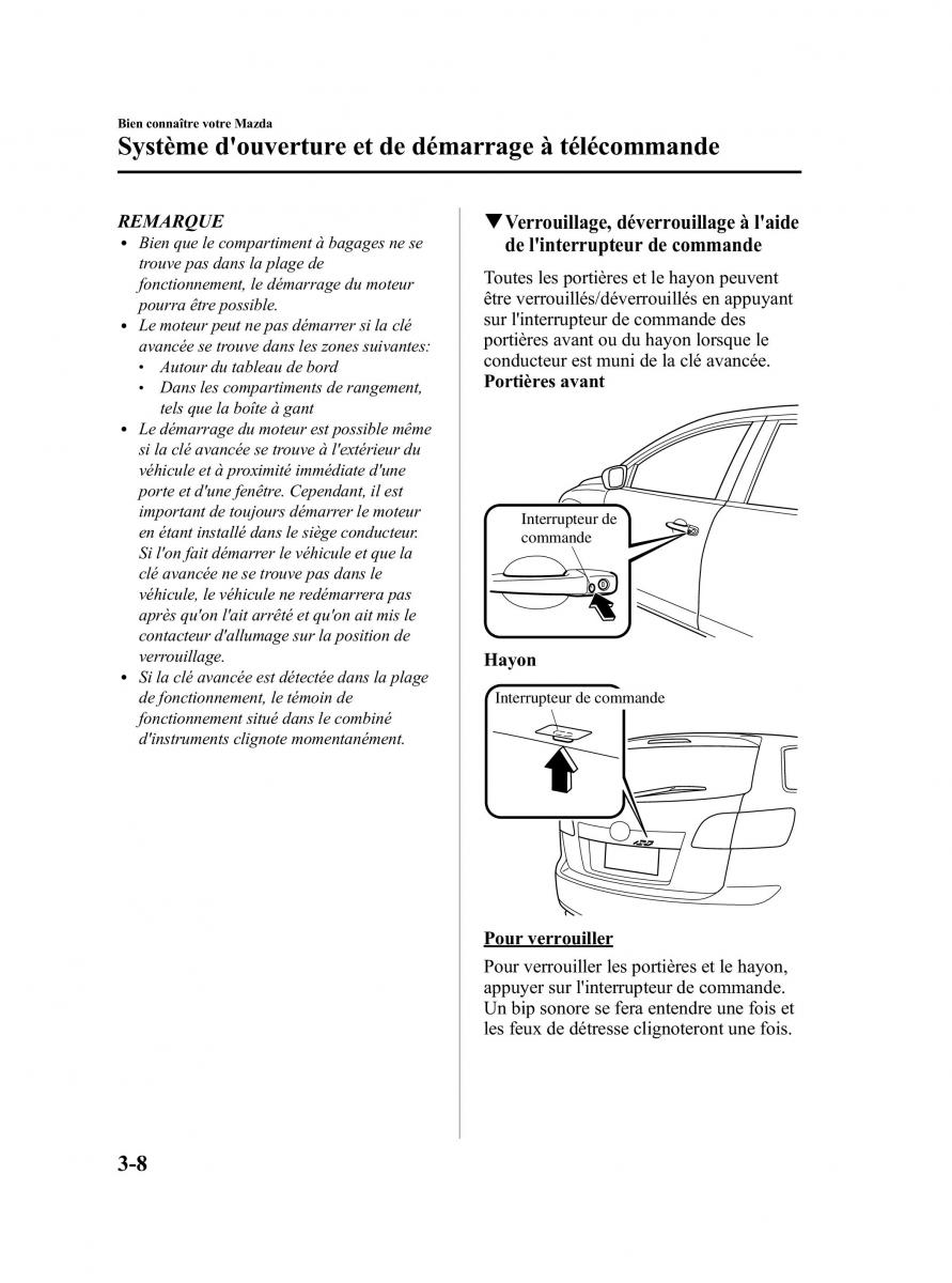 Mazda CX 9 owners manual manuel du proprietaire / page 96