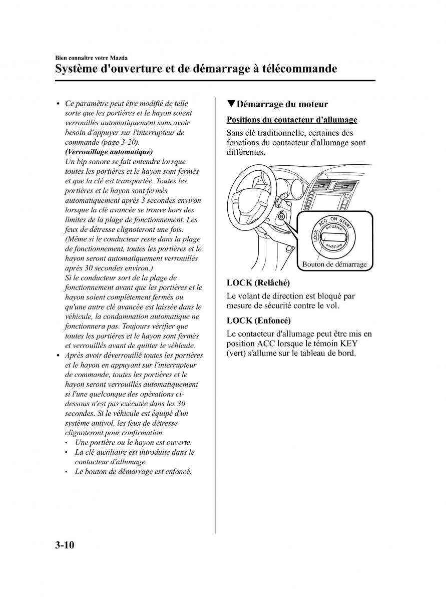 Mazda CX 9 owners manual manuel du proprietaire / page 98