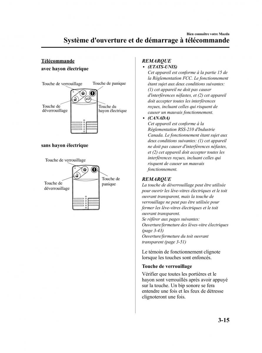 Mazda CX 9 owners manual manuel du proprietaire / page 103