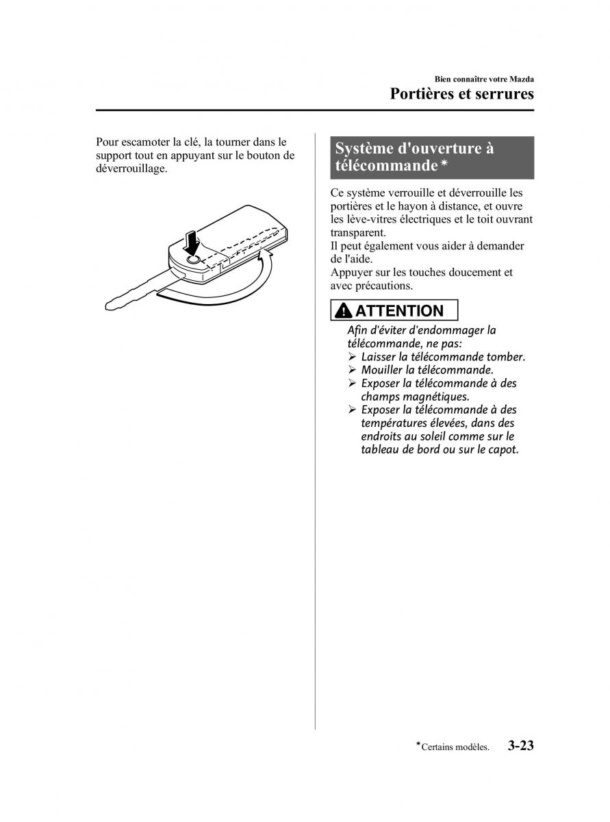 Mazda CX 9 owners manual manuel du proprietaire / page 111