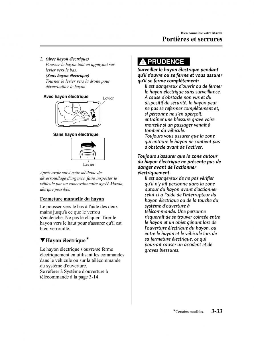 Mazda CX 9 owners manual manuel du proprietaire / page 121