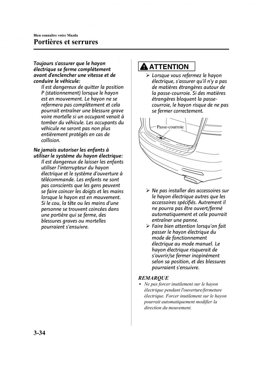 Mazda CX 9 owners manual manuel du proprietaire / page 122