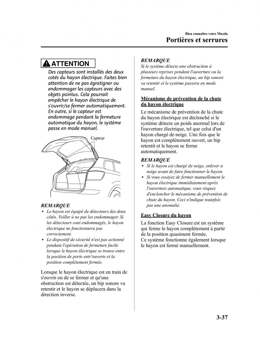 Mazda CX 9 owners manual manuel du proprietaire / page 125