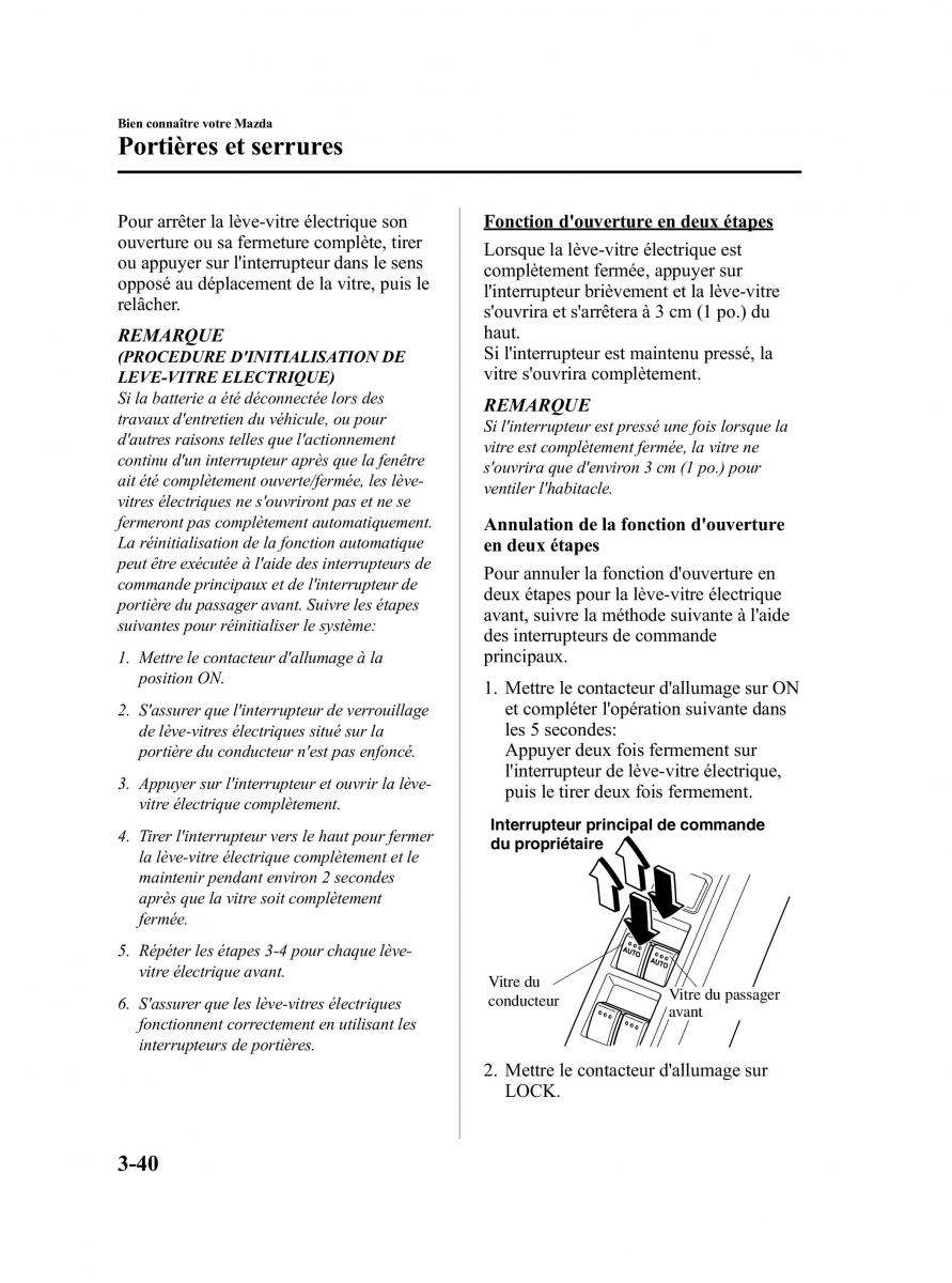 Mazda CX 9 owners manual manuel du proprietaire / page 128