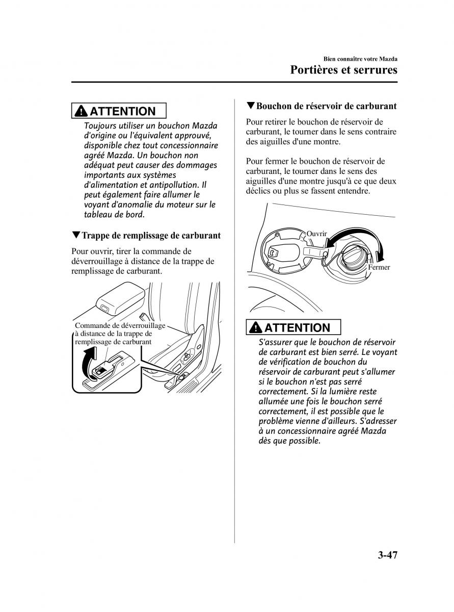 Mazda CX 9 owners manual manuel du proprietaire / page 135