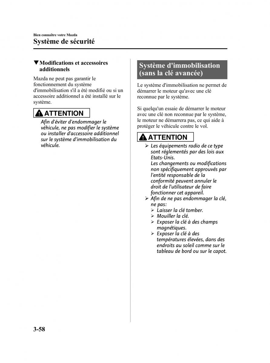 Mazda CX 9 owners manual manuel du proprietaire / page 146