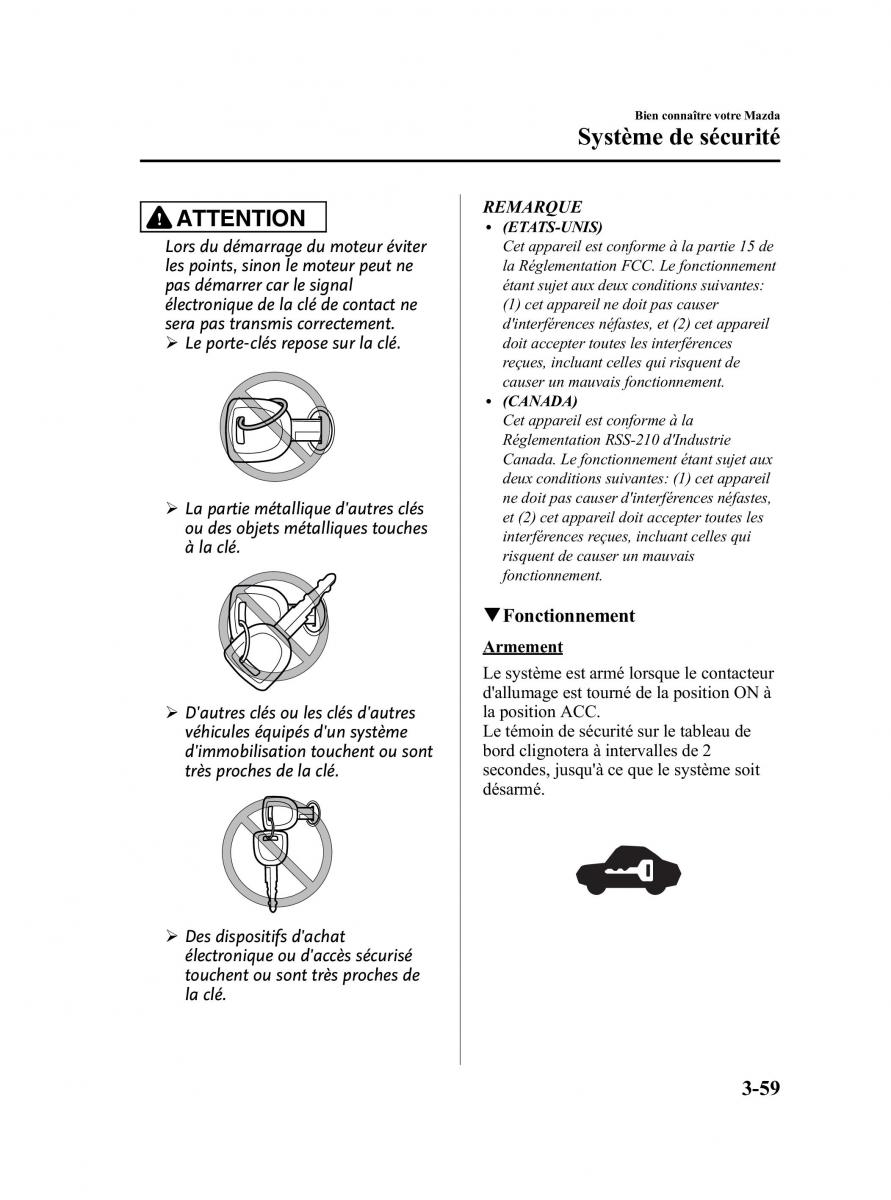 Mazda CX 9 owners manual manuel du proprietaire / page 147