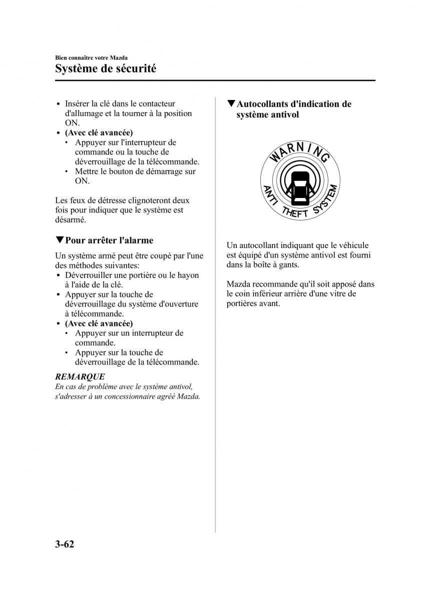 Mazda CX 9 owners manual manuel du proprietaire / page 150