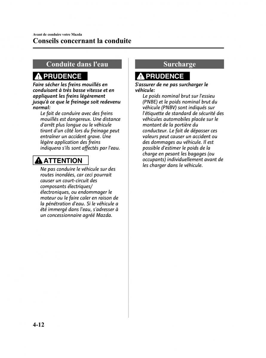 Mazda CX 9 owners manual manuel du proprietaire / page 166