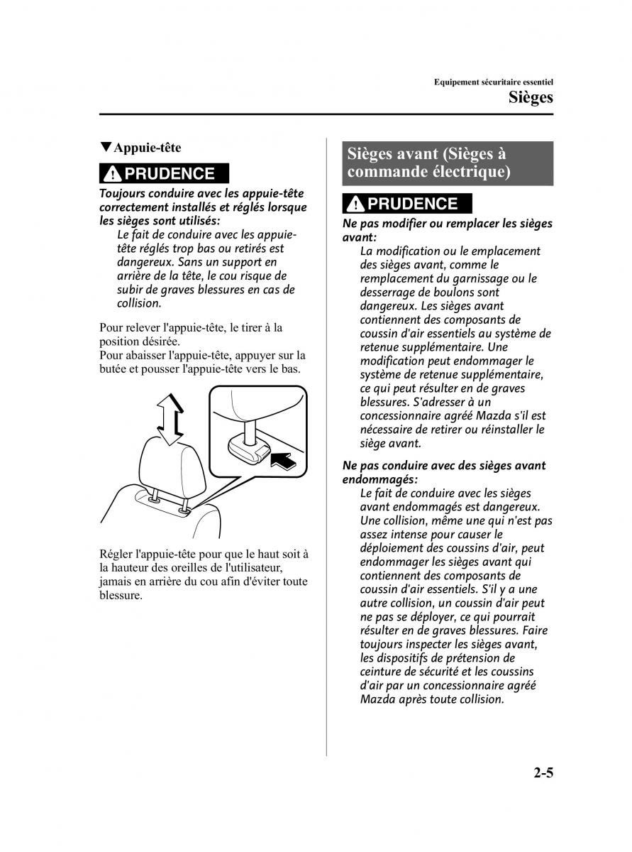 Mazda CX 9 owners manual manuel du proprietaire / page 17