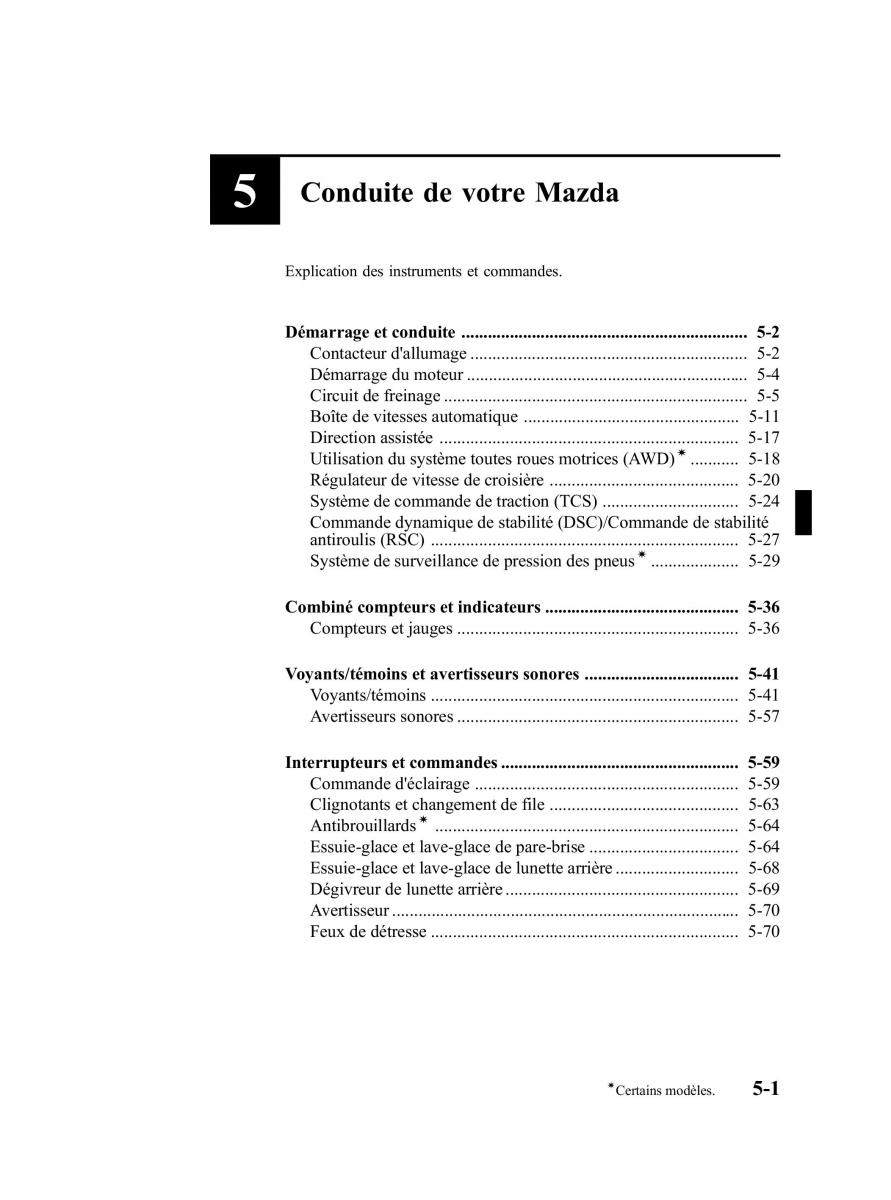 Mazda CX 9 owners manual manuel du proprietaire / page 177