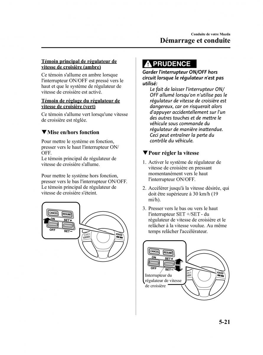 Mazda CX 9 owners manual manuel du proprietaire / page 197