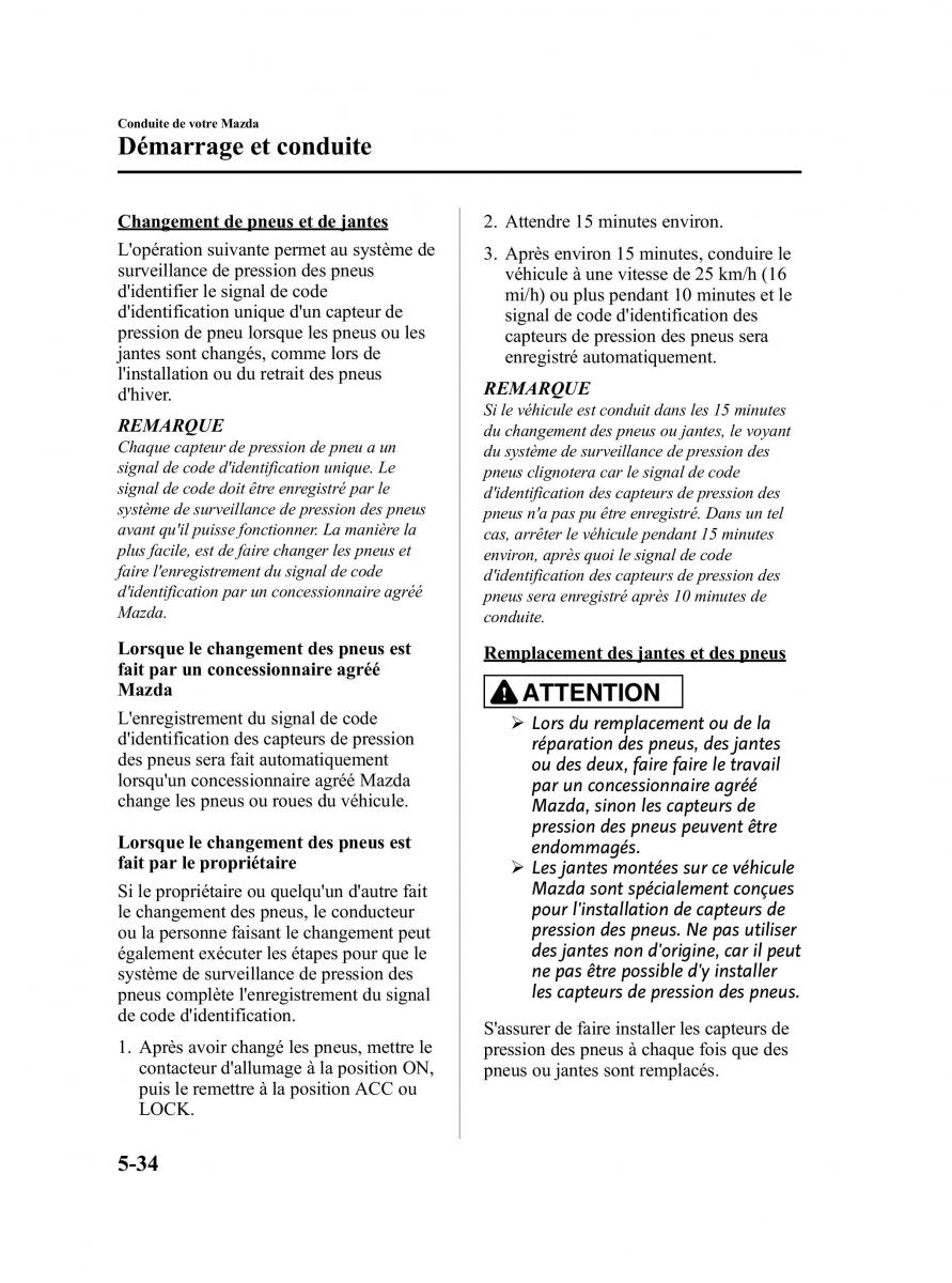 Mazda CX 9 owners manual manuel du proprietaire / page 210