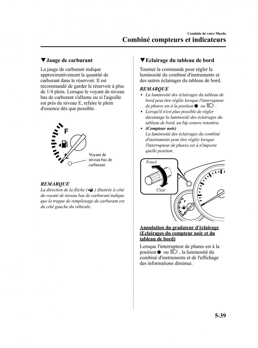 Mazda CX 9 owners manual manuel du proprietaire / page 215