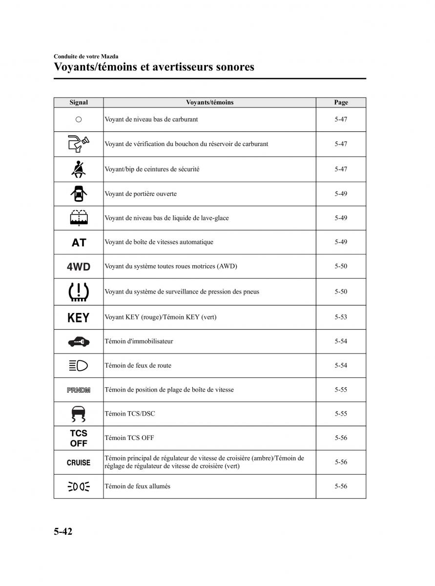 Mazda CX 9 owners manual manuel du proprietaire / page 218