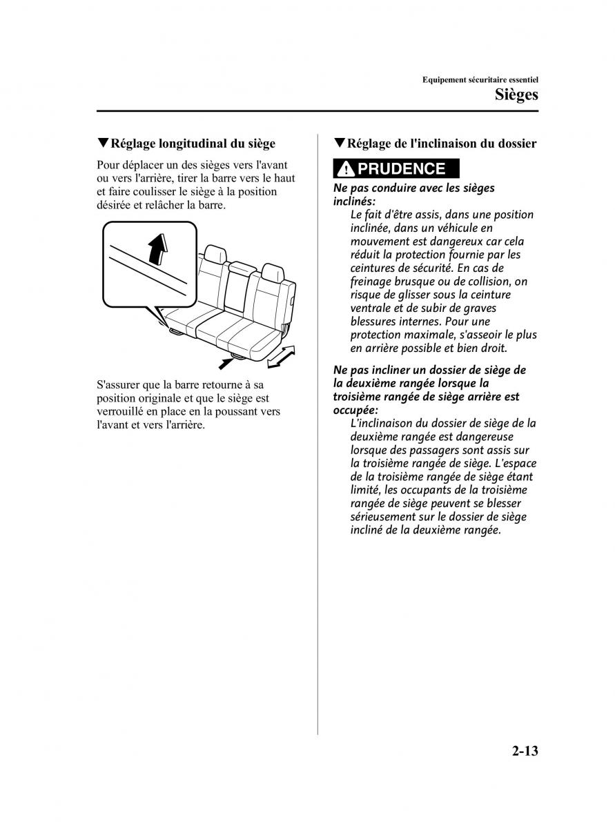 Mazda CX 9 owners manual manuel du proprietaire / page 25