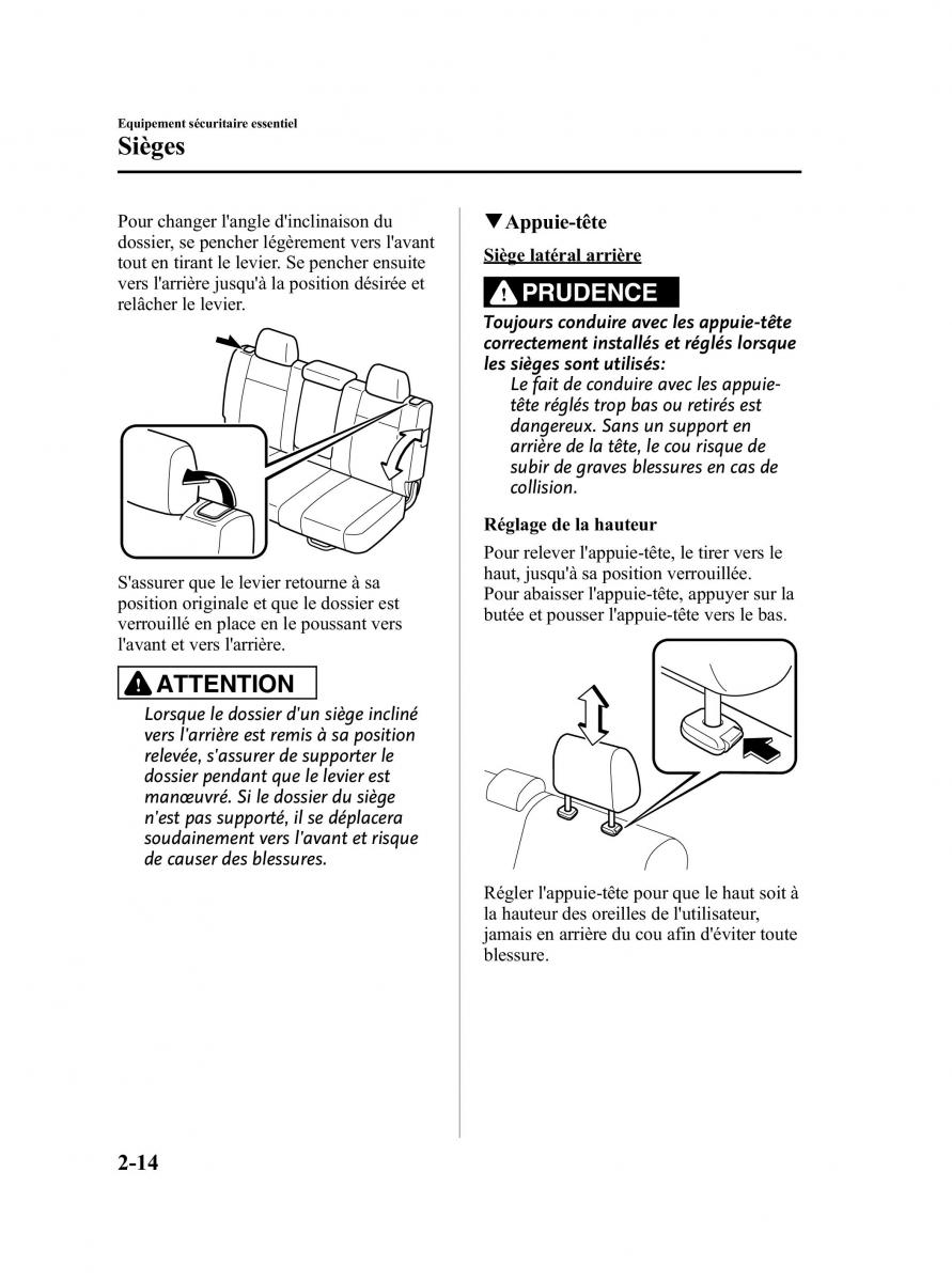 Mazda CX 9 owners manual manuel du proprietaire / page 26