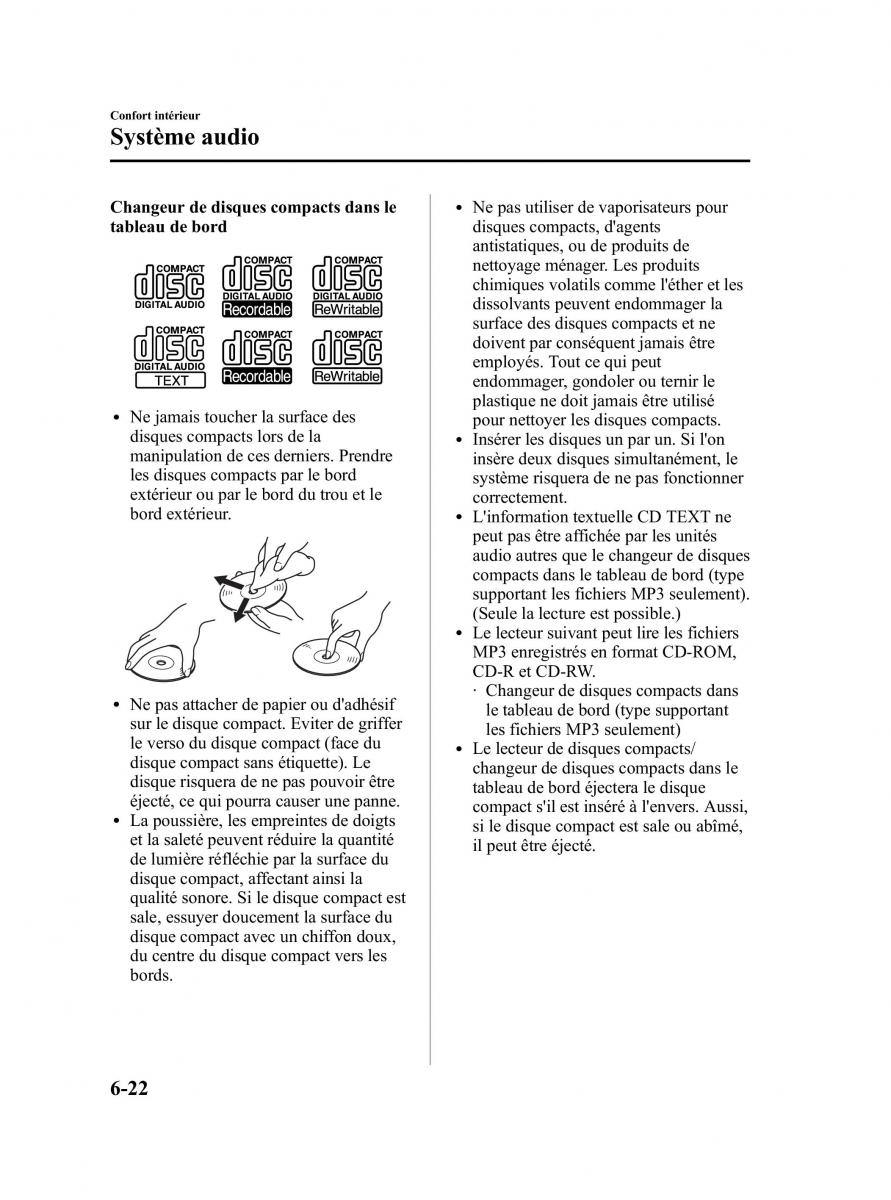 Mazda CX 9 owners manual manuel du proprietaire / page 268