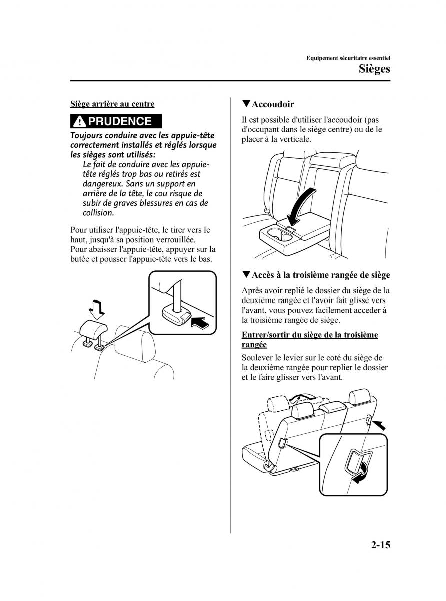 Mazda CX 9 owners manual manuel du proprietaire / page 27