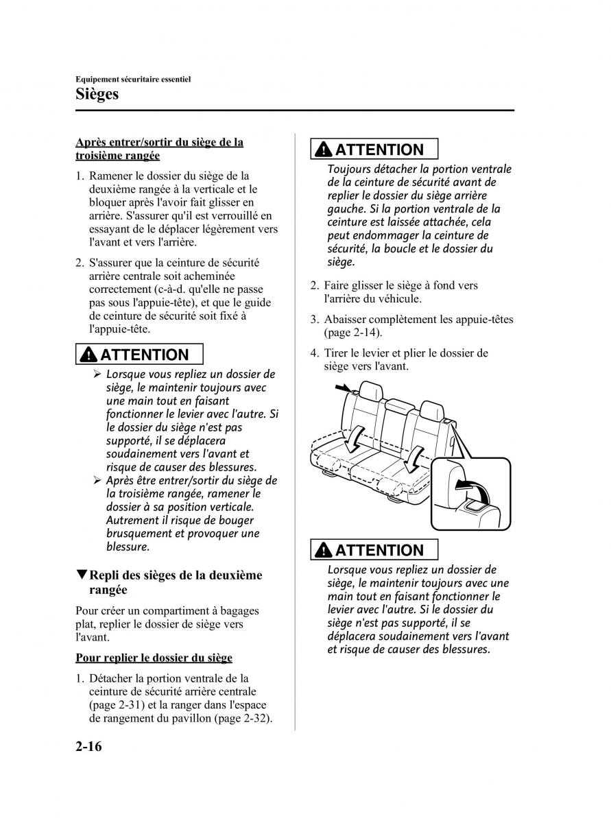 Mazda CX 9 owners manual manuel du proprietaire / page 28