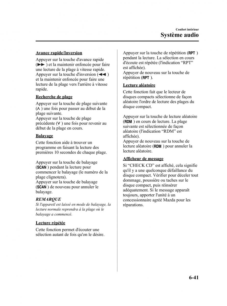 Mazda CX 9 owners manual manuel du proprietaire / page 287