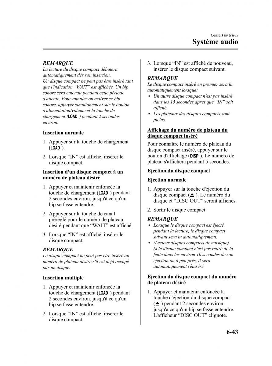 Mazda CX 9 owners manual manuel du proprietaire / page 289