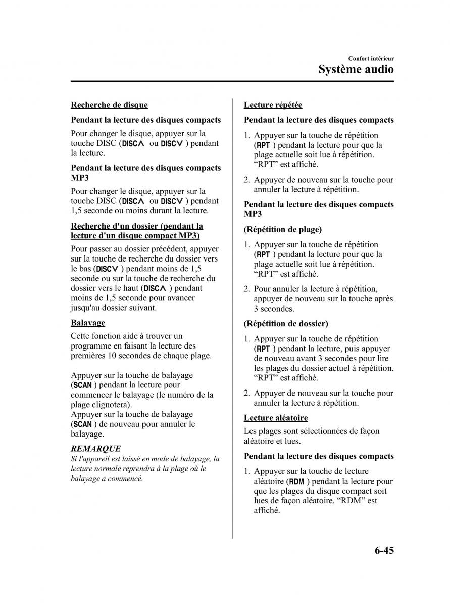 Mazda CX 9 owners manual manuel du proprietaire / page 291