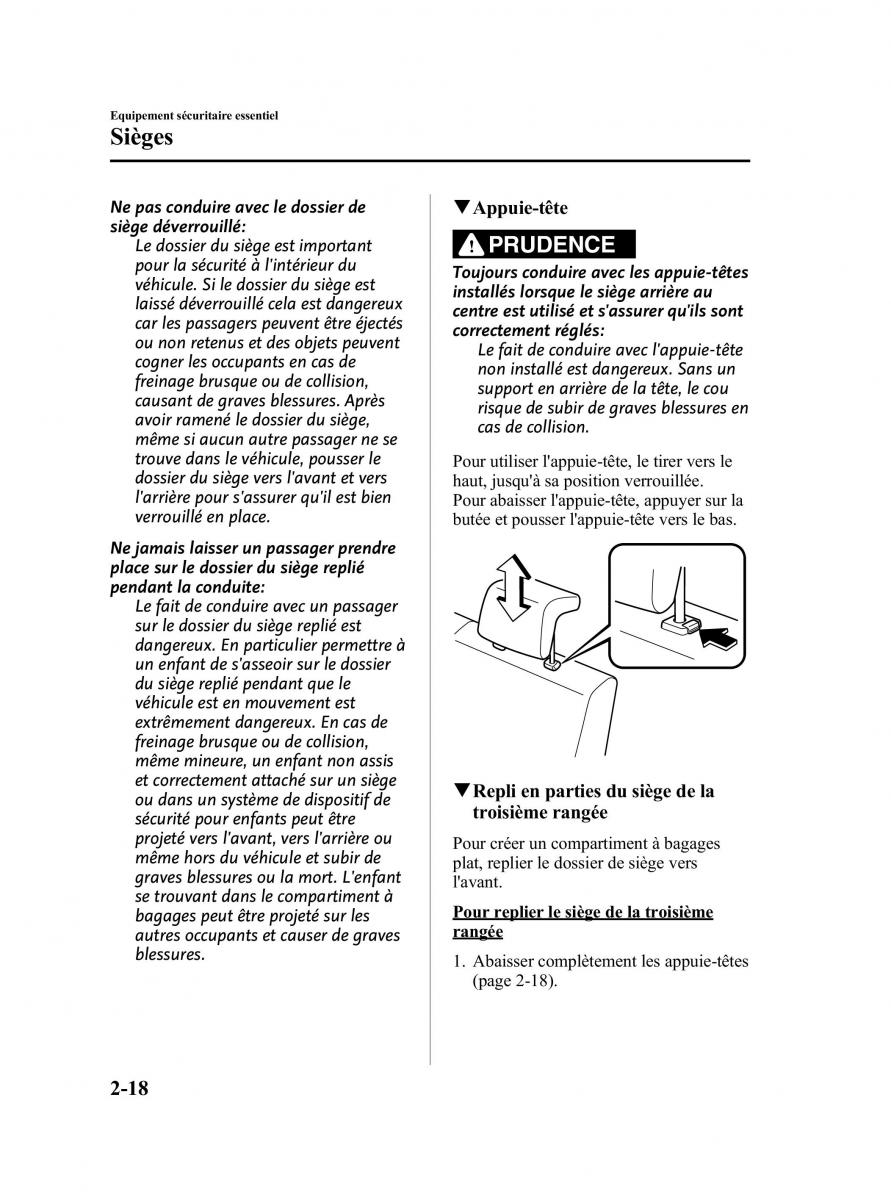 Mazda CX 9 owners manual manuel du proprietaire / page 30