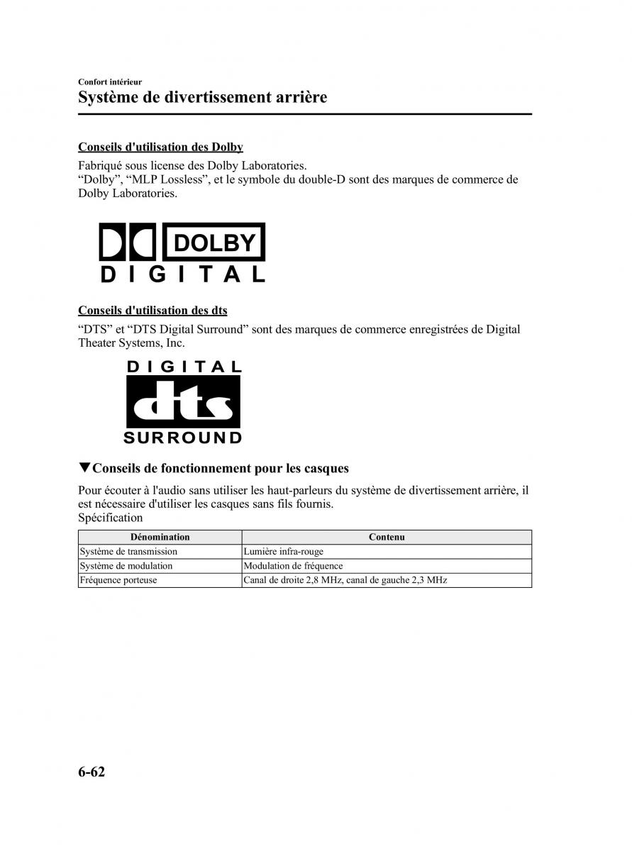 Mazda CX 9 owners manual manuel du proprietaire / page 308