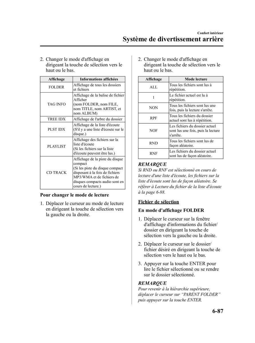 Mazda CX 9 owners manual manuel du proprietaire / page 333