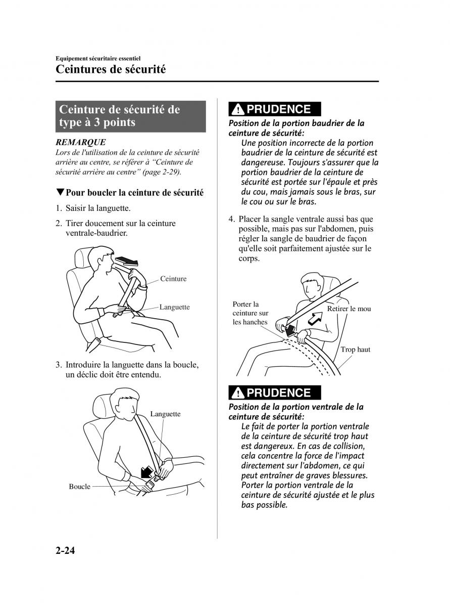 Mazda CX 9 owners manual manuel du proprietaire / page 36