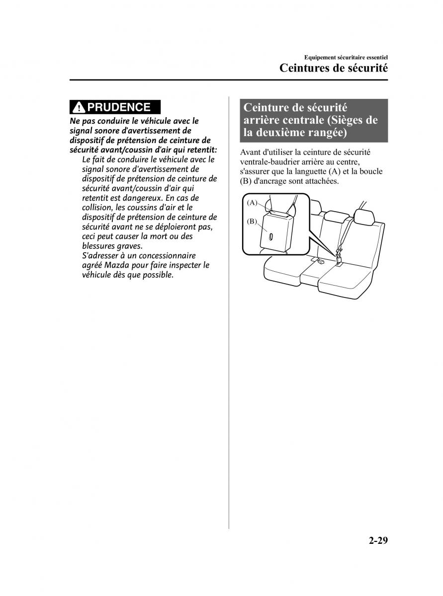 Mazda CX 9 owners manual manuel du proprietaire / page 41