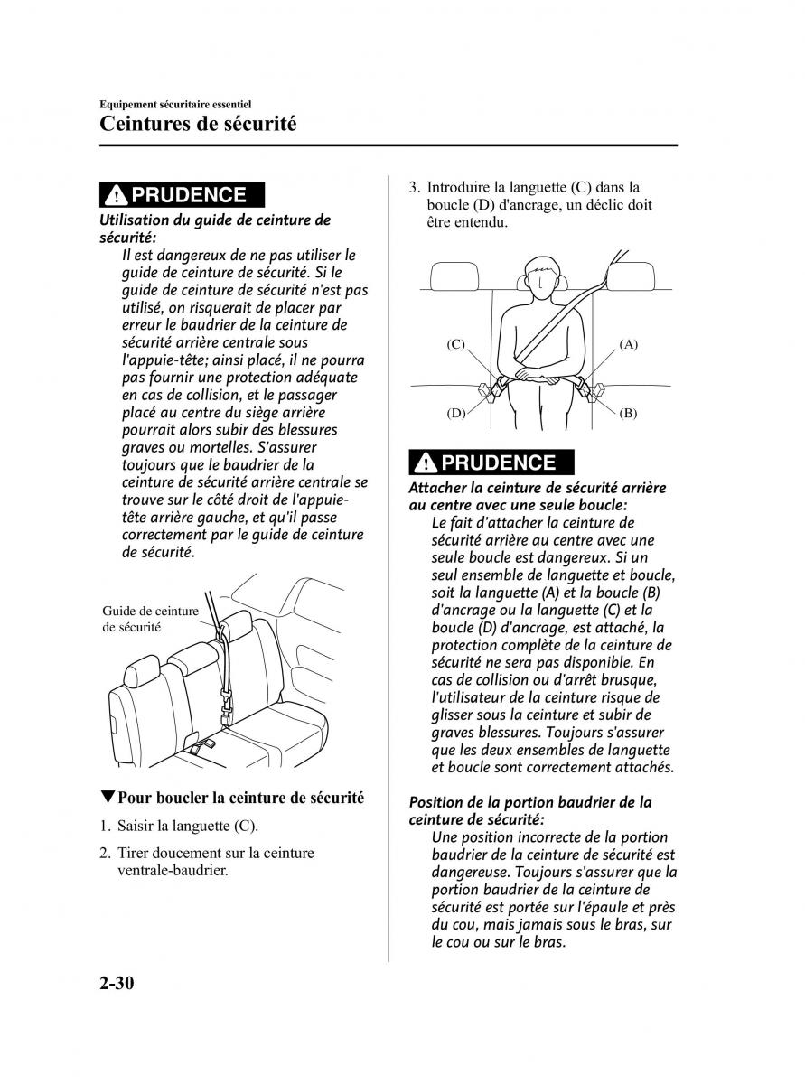 Mazda CX 9 owners manual manuel du proprietaire / page 42