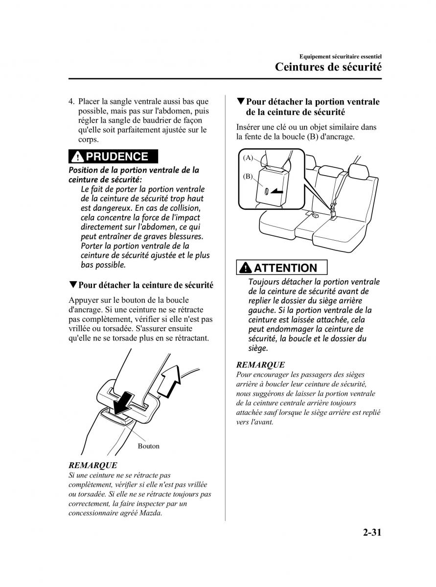 Mazda CX 9 owners manual manuel du proprietaire / page 43