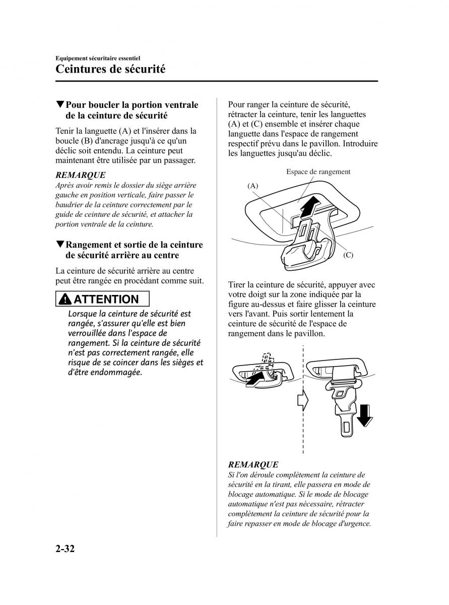 Mazda CX 9 owners manual manuel du proprietaire / page 44