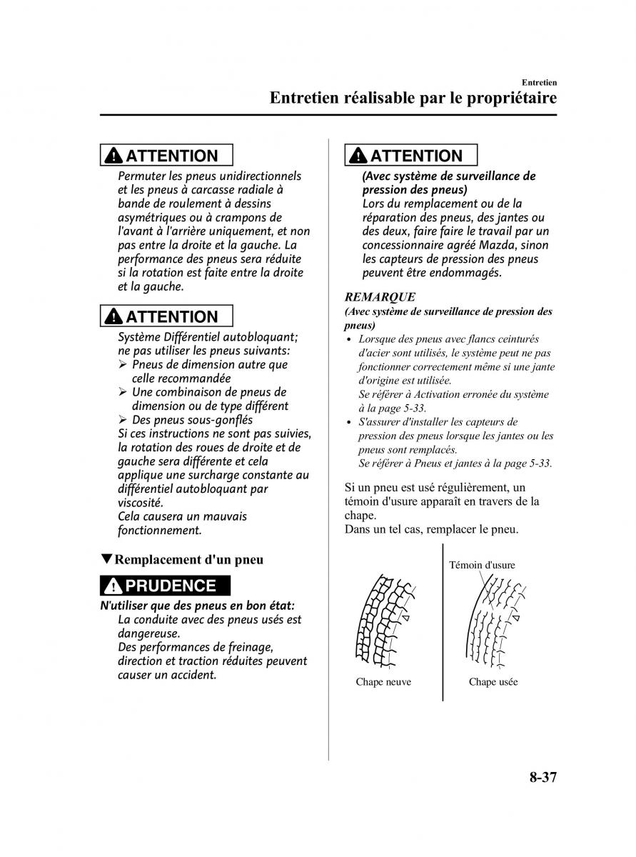 Mazda CX 9 owners manual manuel du proprietaire / page 449