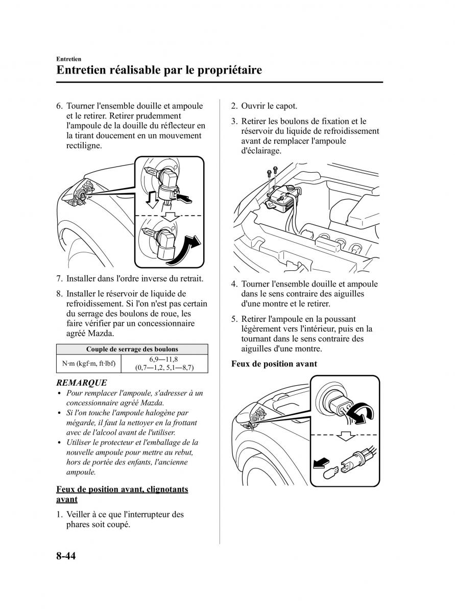 Mazda CX 9 owners manual manuel du proprietaire / page 456