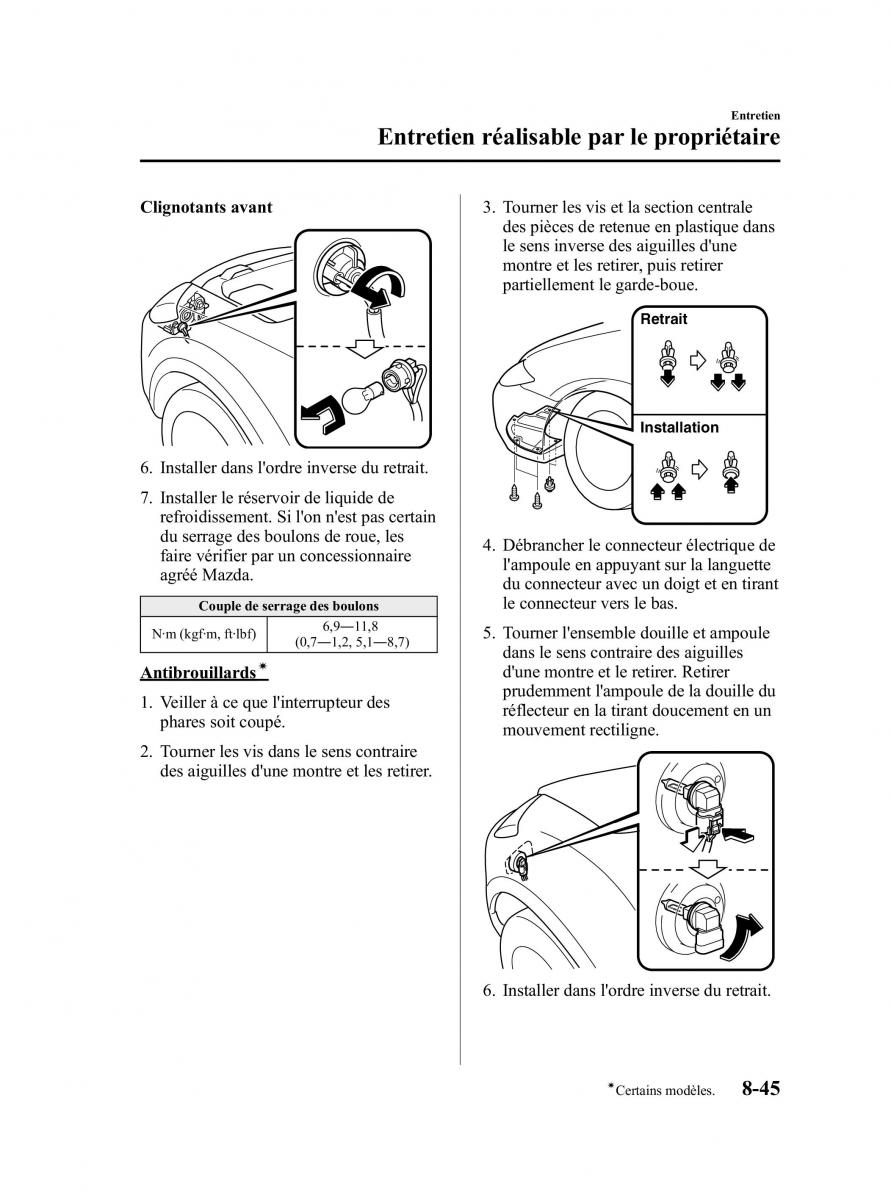 Mazda CX 9 owners manual manuel du proprietaire / page 457