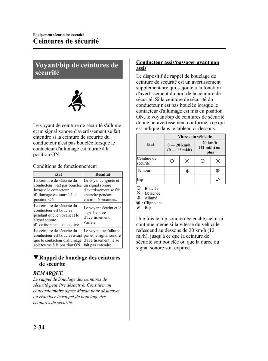 Mazda CX 9 owners manual manuel du proprietaire / page 46