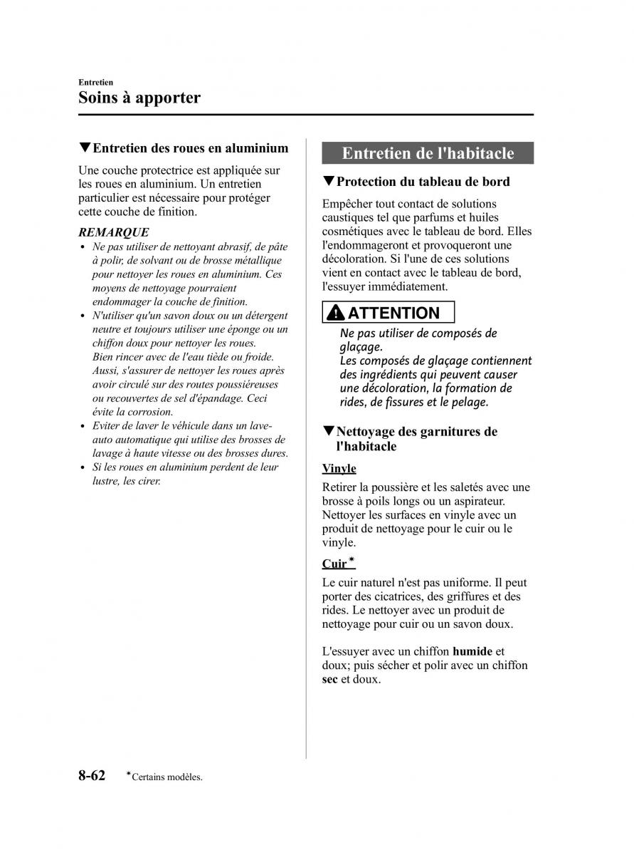 Mazda CX 9 owners manual manuel du proprietaire / page 474